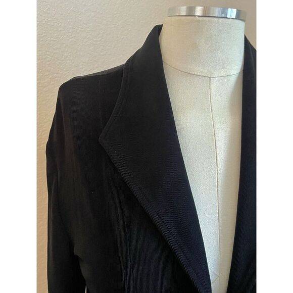 French Laundry Long Collared Draped Cardigans Textured Single Clasp Stretchy - Picture 2 of 6